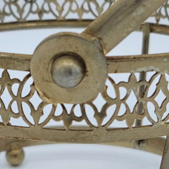 Libbey Starlight Golden Foliage Ice Bucket Metal Carrier Mid-Century Modern Vtg - Picture 5 of 16